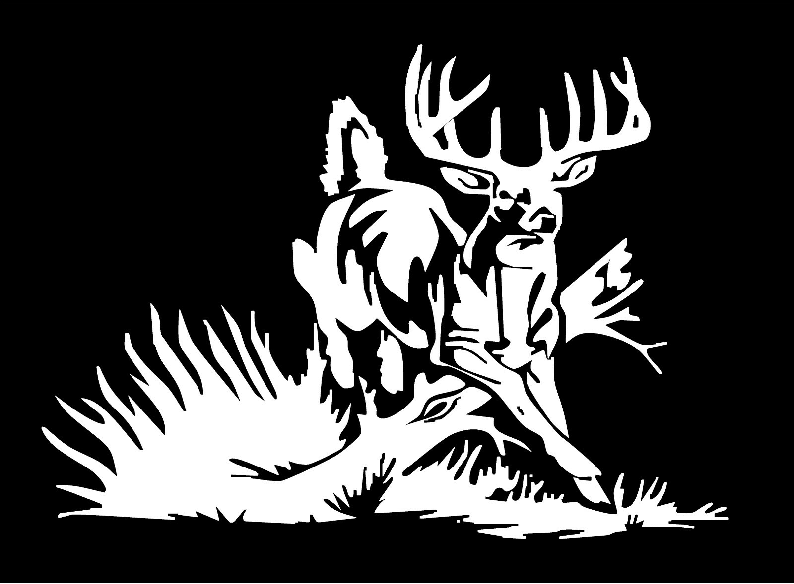 Whitetail Deer Decal Buck Jumping Log car truck vinyl sticker graphic