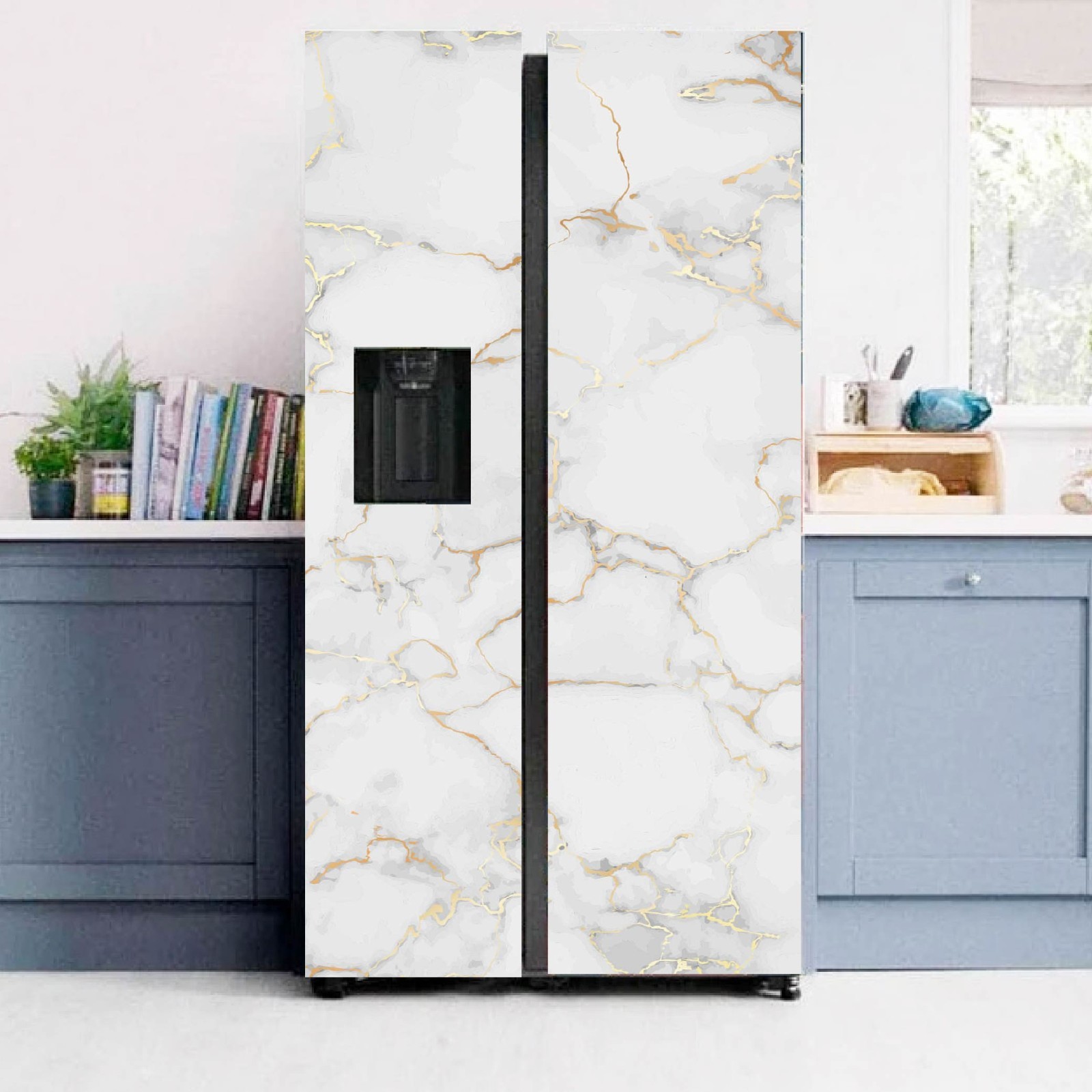 Marble Refrigerator Wrap, Upgrade Your Kitchen in Minutes