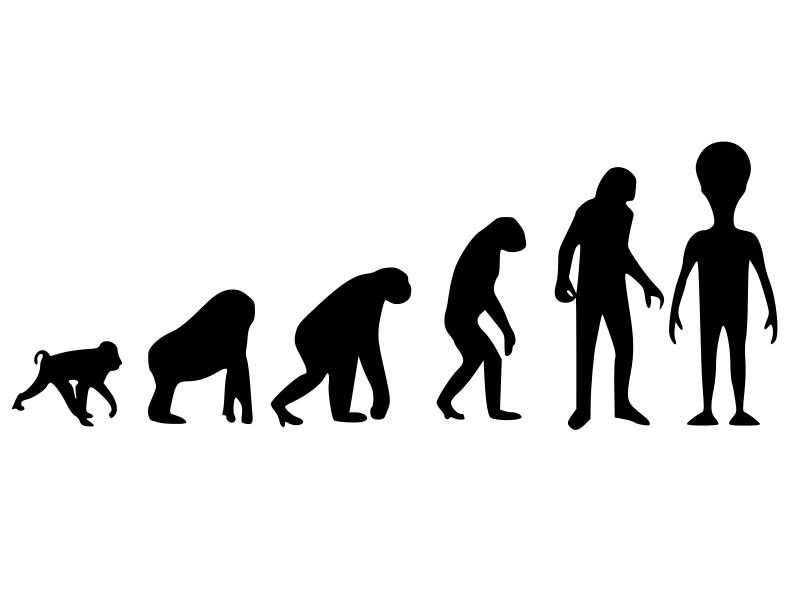 ALIEN EVOLUTION UFO ET Vinyl Decal Car Wall Window Sticker CHOOSE SIZE COLOR