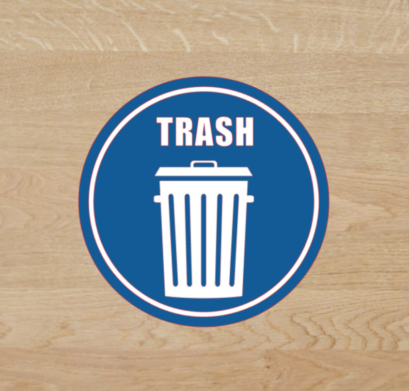 Trash Sticker Symbol Sign PICK SIZE Vinyl Decal Bin Waste Landfill Garbage Can