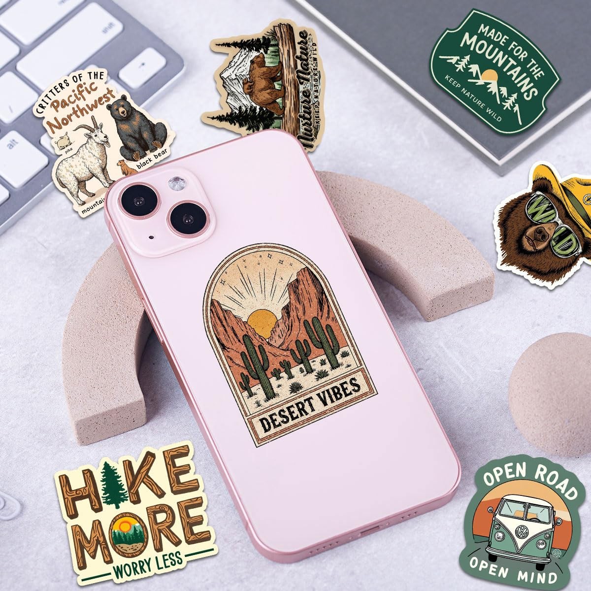 12Pcs Hiking Stickers, Outdoor Hiking Stickers, Adventure Nature Travel Stick…
