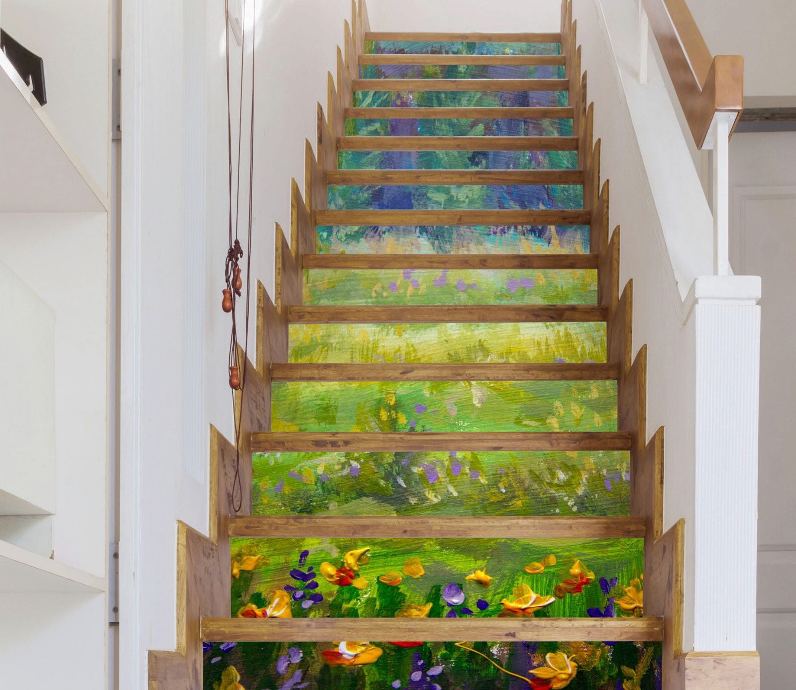3D Oil Painting Garden AZ501 Stair Risers Decoration Mural Vinyl Wallpaper Kay