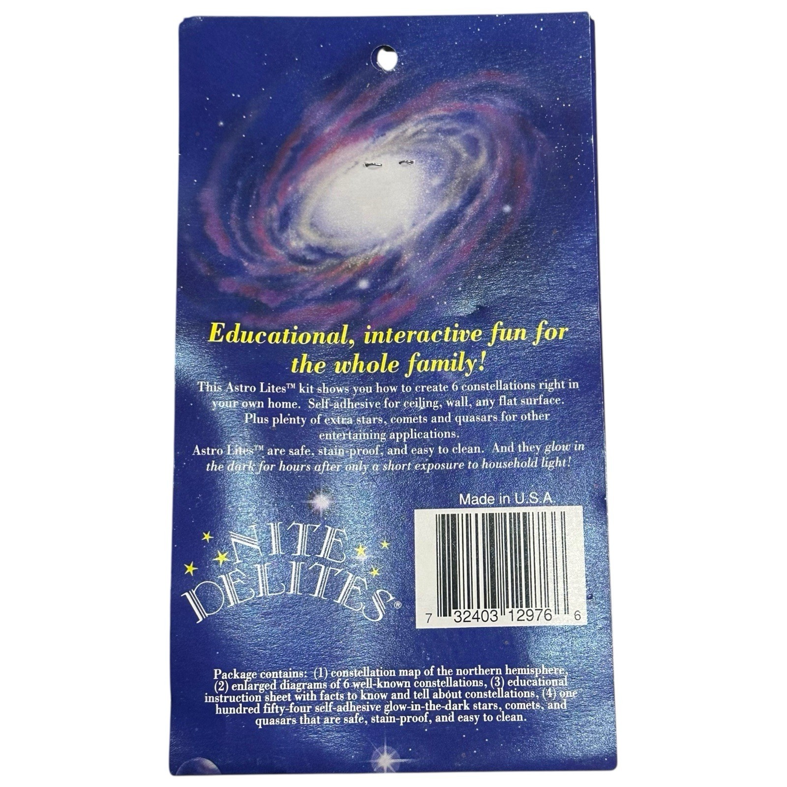 ASTRO LITES BY NITE DELITES-154 Self Adhesive Glow-in-the-Dark Stars Comets NOS