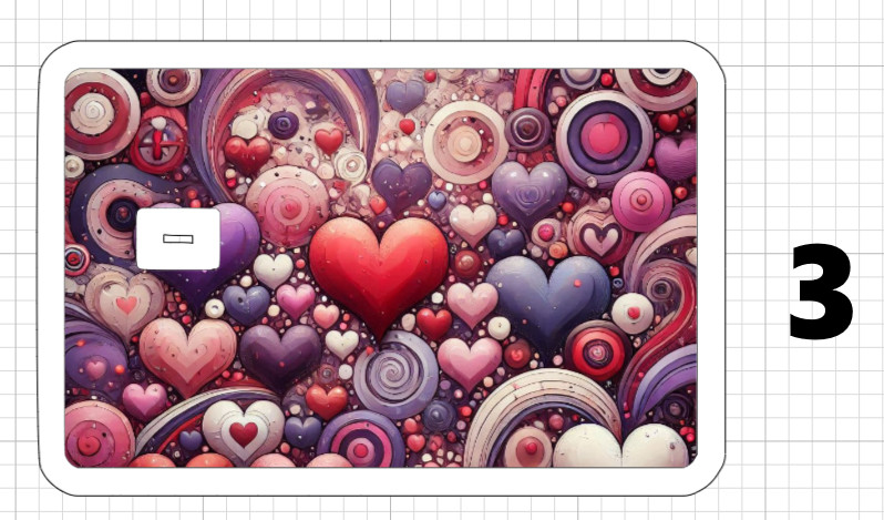 Hearts and Love Credit Debit ATM Card Skin Stickers Valentine's Day Flowers Pink