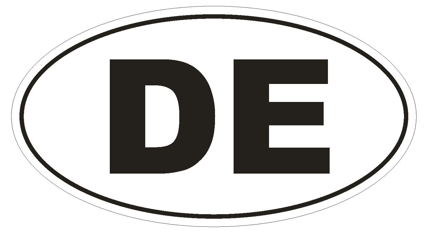 DE Delaware EURO OVAL Bumper Sticker or Helmet Sticker D453 Germany Country Code