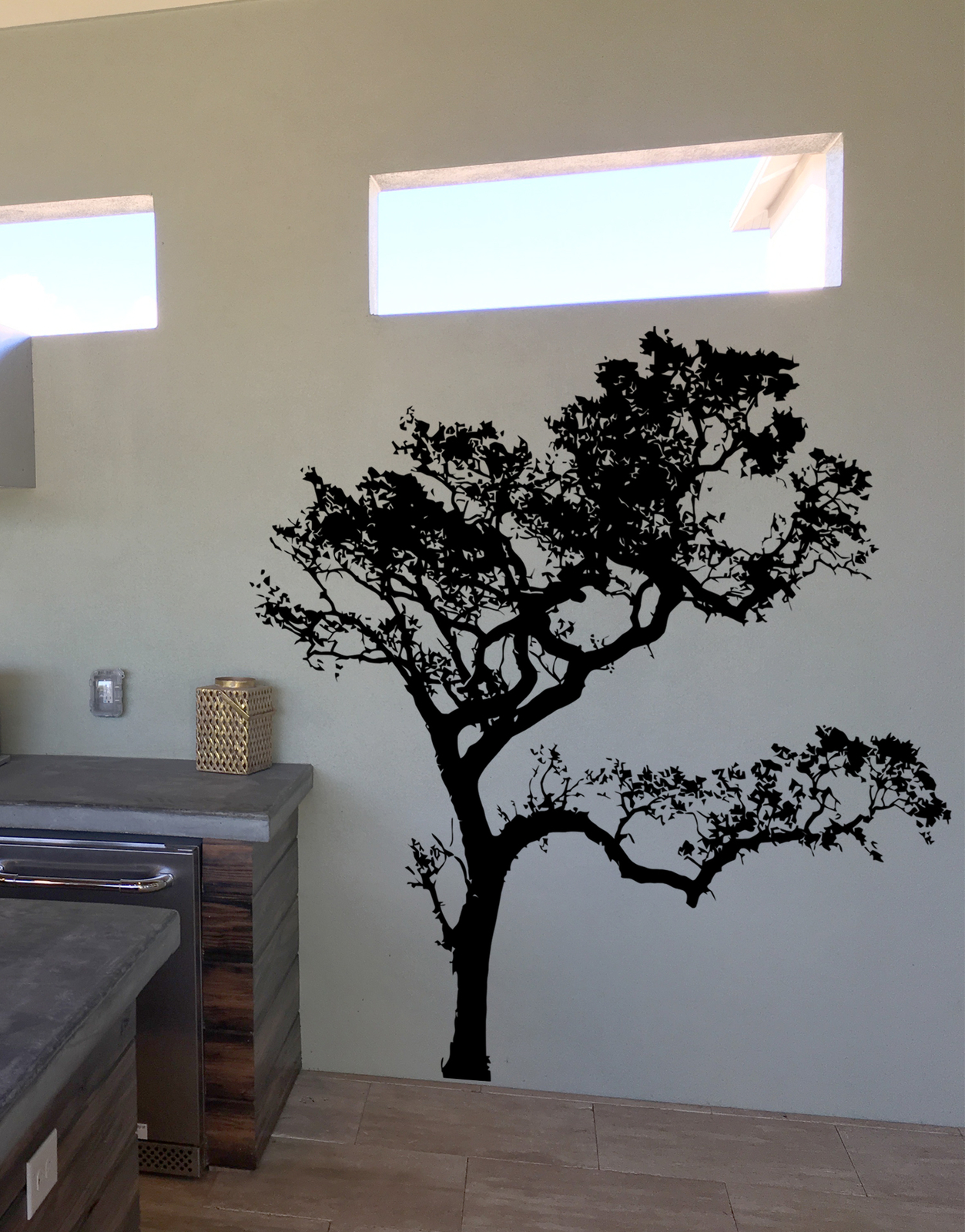 Tree Wall Decal. Tree Wall Sticker. Tree Sticker for Bedroom Bathroom Decor #409