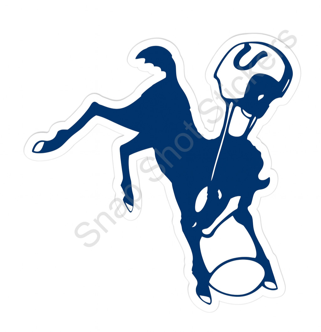 Indianapolis Blue White Football Weather Resistant Vinyl Sticker/Decal 04