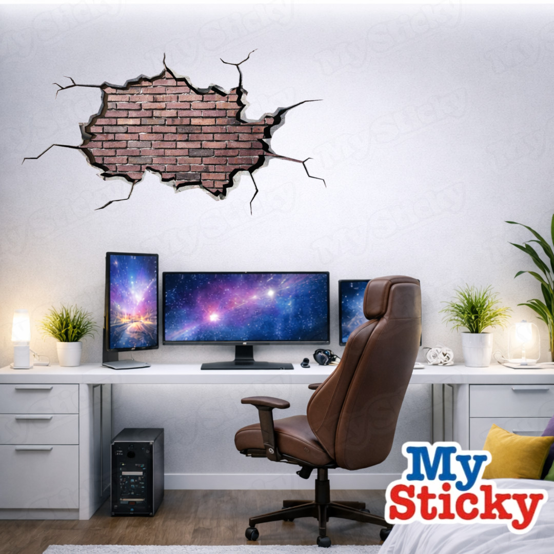 BRICK WALL Art Sticker Wall Decal Removable Room Decor MySticky Room Design