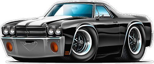 Wall Decal Compatible with 1970 Chevy El Camino 454 LS6 Cartoon Car Dads Toy