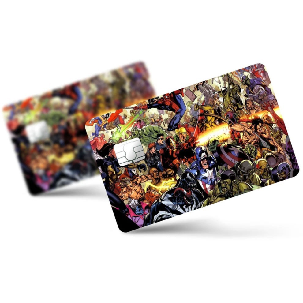4 Pack Marvel Comics Credit Card Skin Set Superhero Avengers Decal Sticker Cover