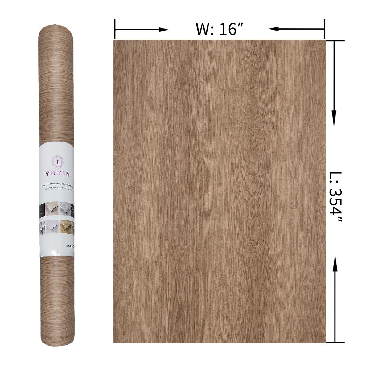 Light Brown Wood Grain Paper Tan Walnut Textured Peel and Stick Wallpaper 16x…