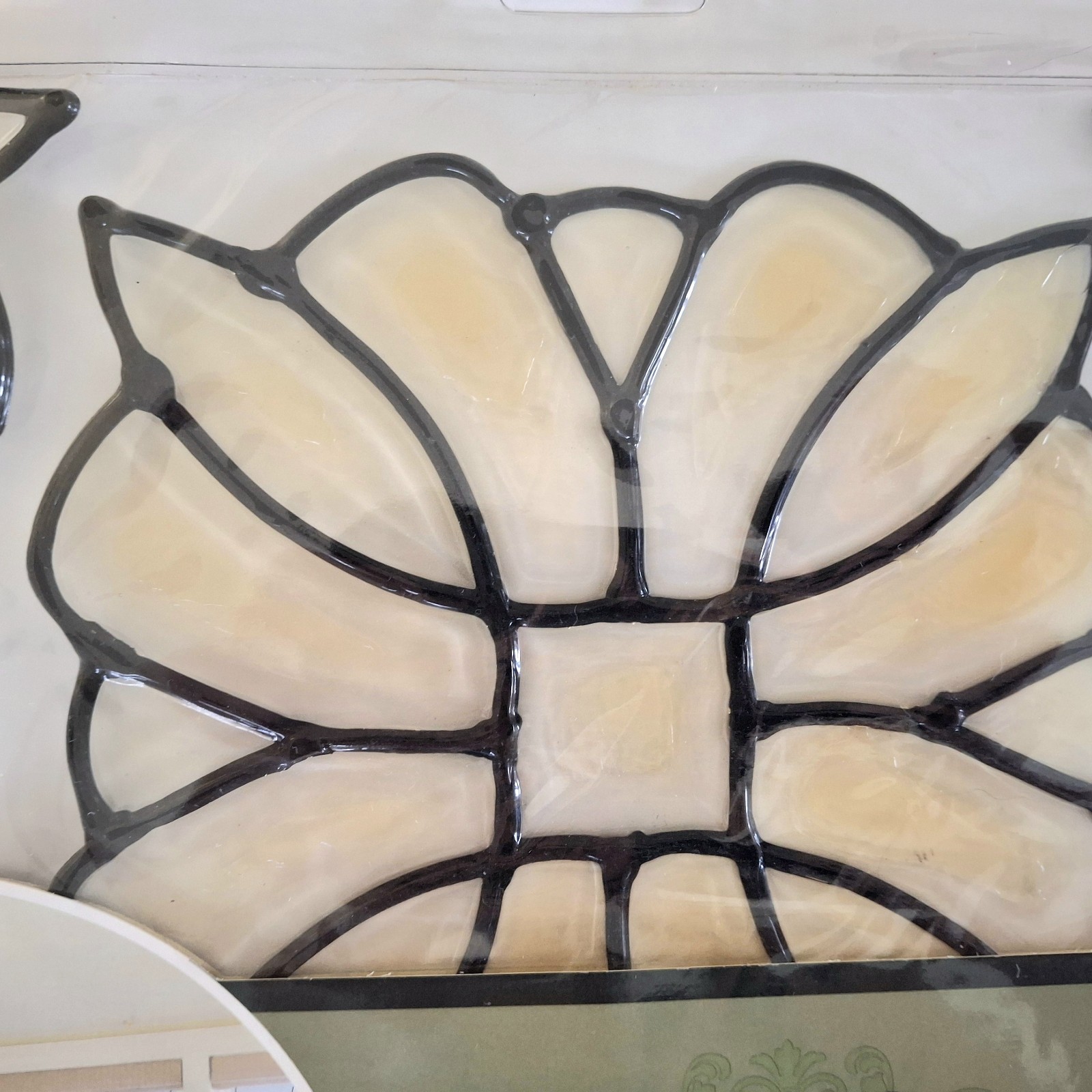 Brewster Home Fashion Set Stained Glass Appliques: 1 Essex Amber & 2 Essex Clear