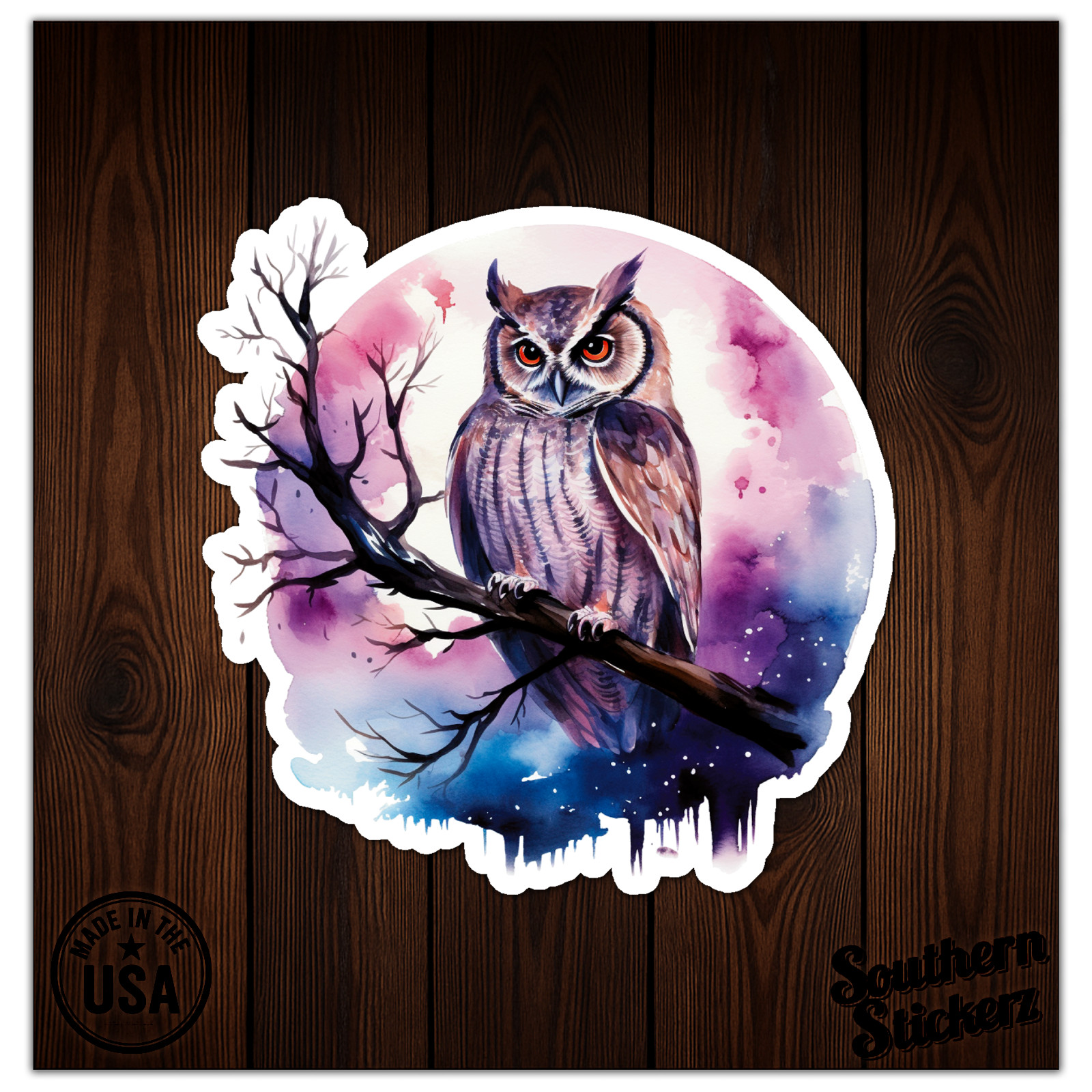 Owl Night Sky – Vinyl Decal Sticker – Car Window Laptop – ebn11034