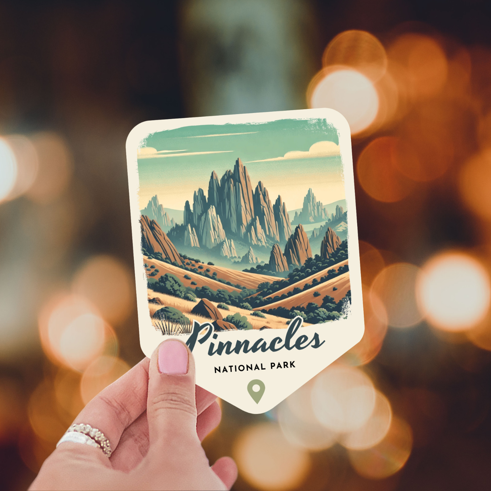 Pinnacles National Park California Sticker Retro Style Waterproof Vinyl Decal