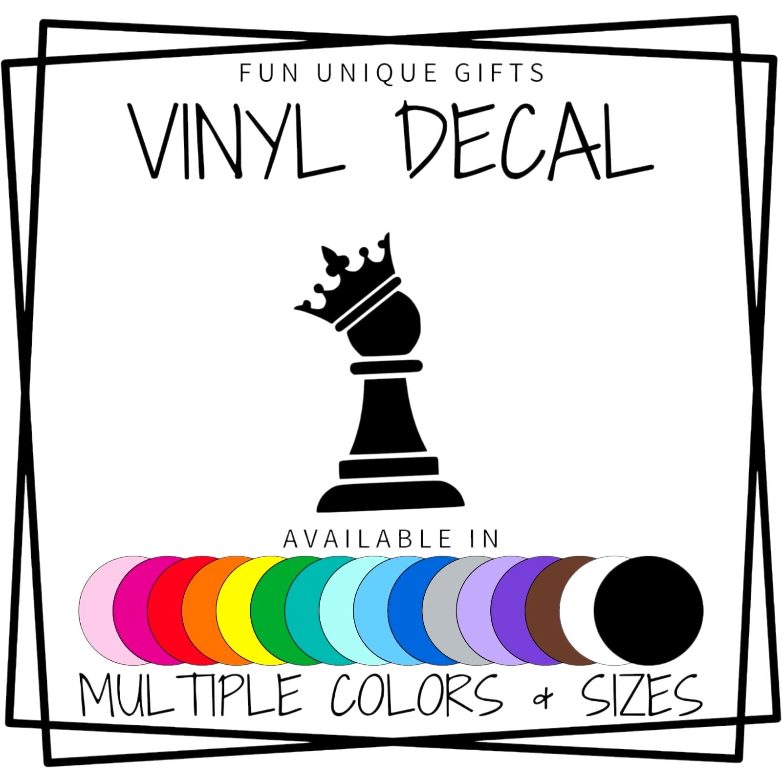 Pawn Crown Vinyl Decal Sticker -Multiple Colors & Sizes- FREE SHIPPING