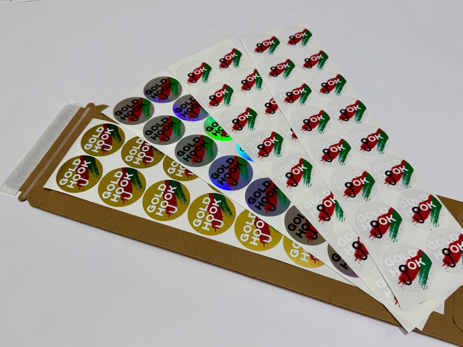 Custom Gold Stickers – Personalized Labels with Logo, Text, 1.5-5 inch, Qty 100