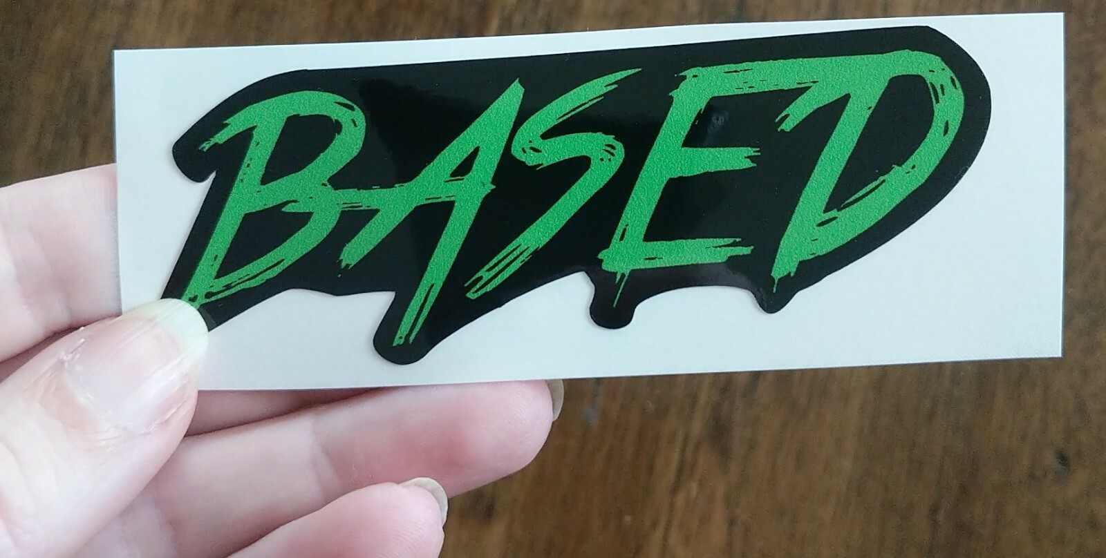 Small Based Decal 4×1.5" Printed Vinyl Sticker Choose From 4 Color Combinations!