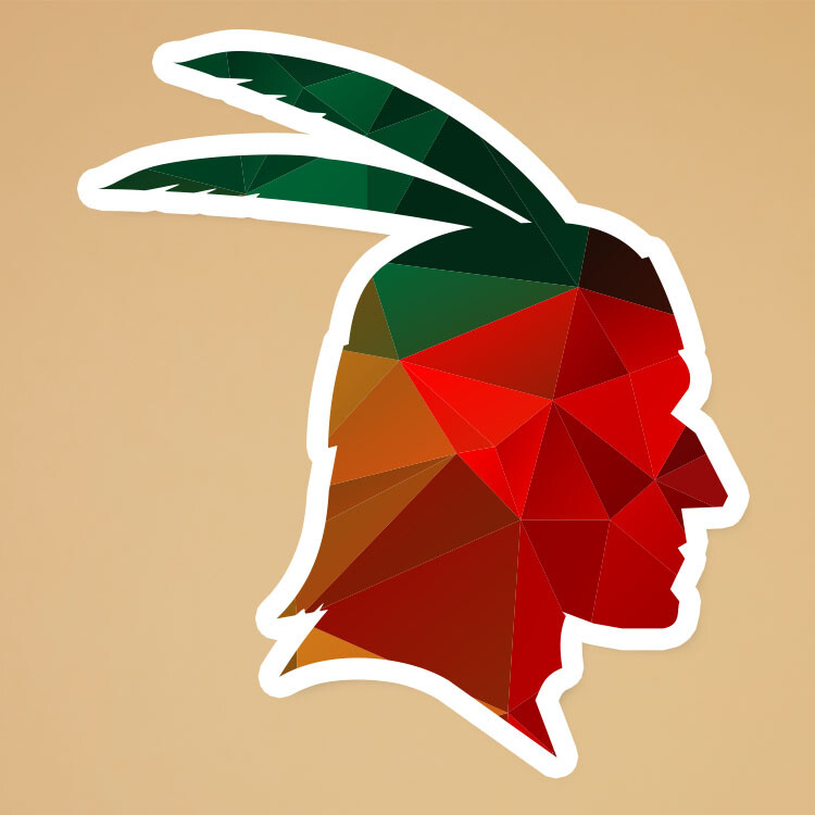 Indian Silhouette Poly – Vinyl Decal Sticker SIZE 5"