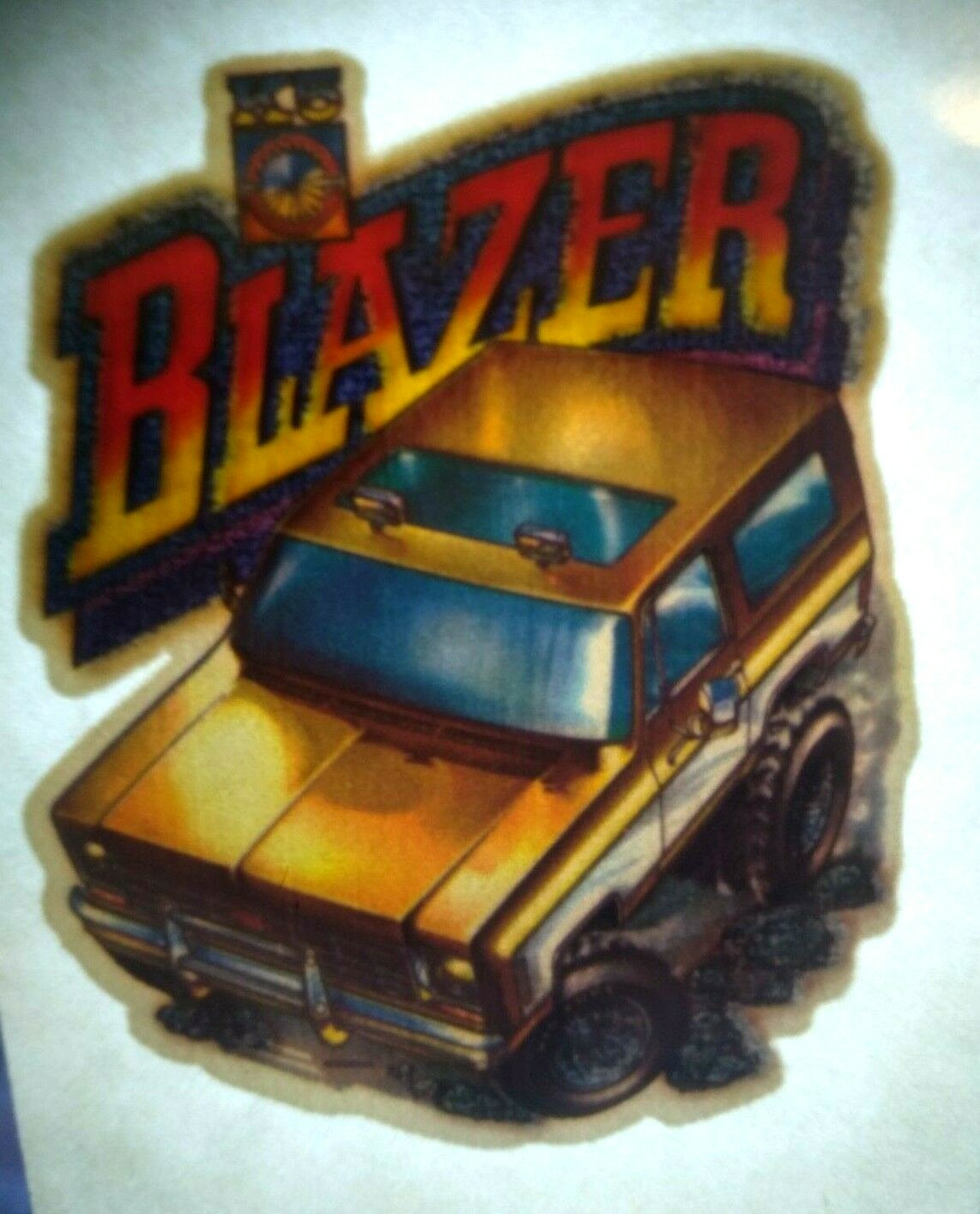 Blazer 4×4 Truck Screamin Gleamin Glitter Iron-On Decal Donruss Vintage Retro
