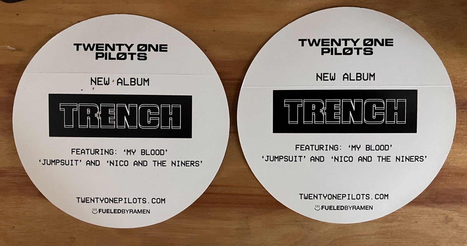 2 Twenty One Pilots Trench Vinyl Stickers Official Promo