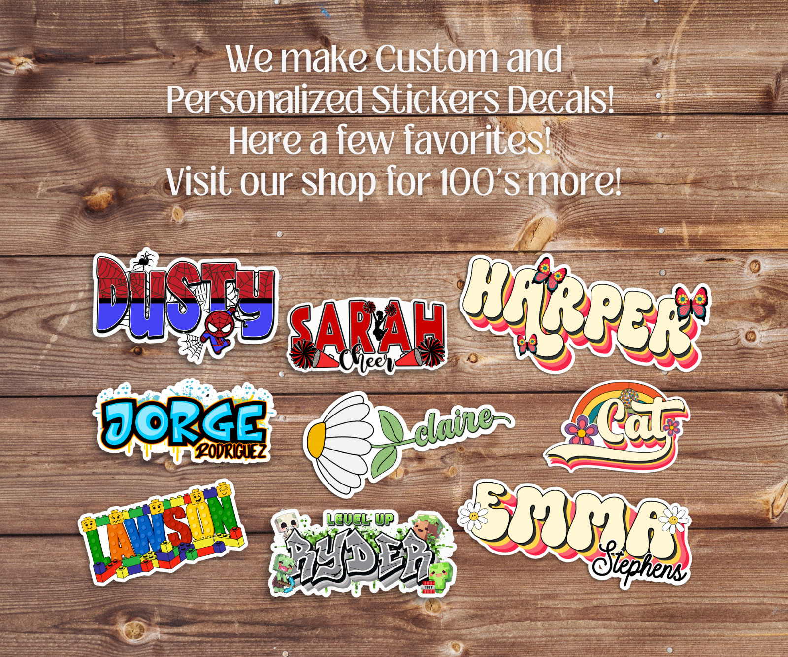 Personalized Graffiti Name Sticker Vinyl Decal Waterproof Laptop Bottle Gift Tag