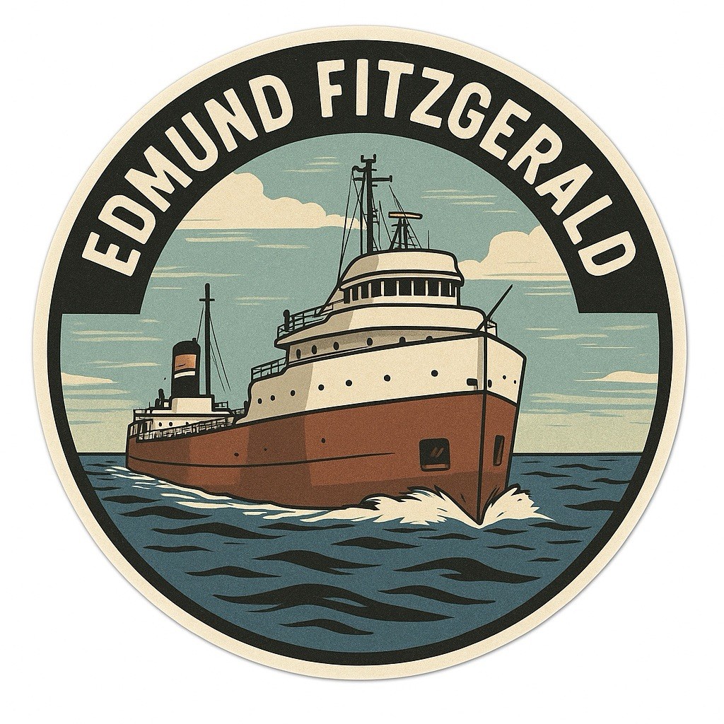 Edmund Fitzgerald Great Lakes Ship Lake Superior Freighter Shipwreck 3” Sticker