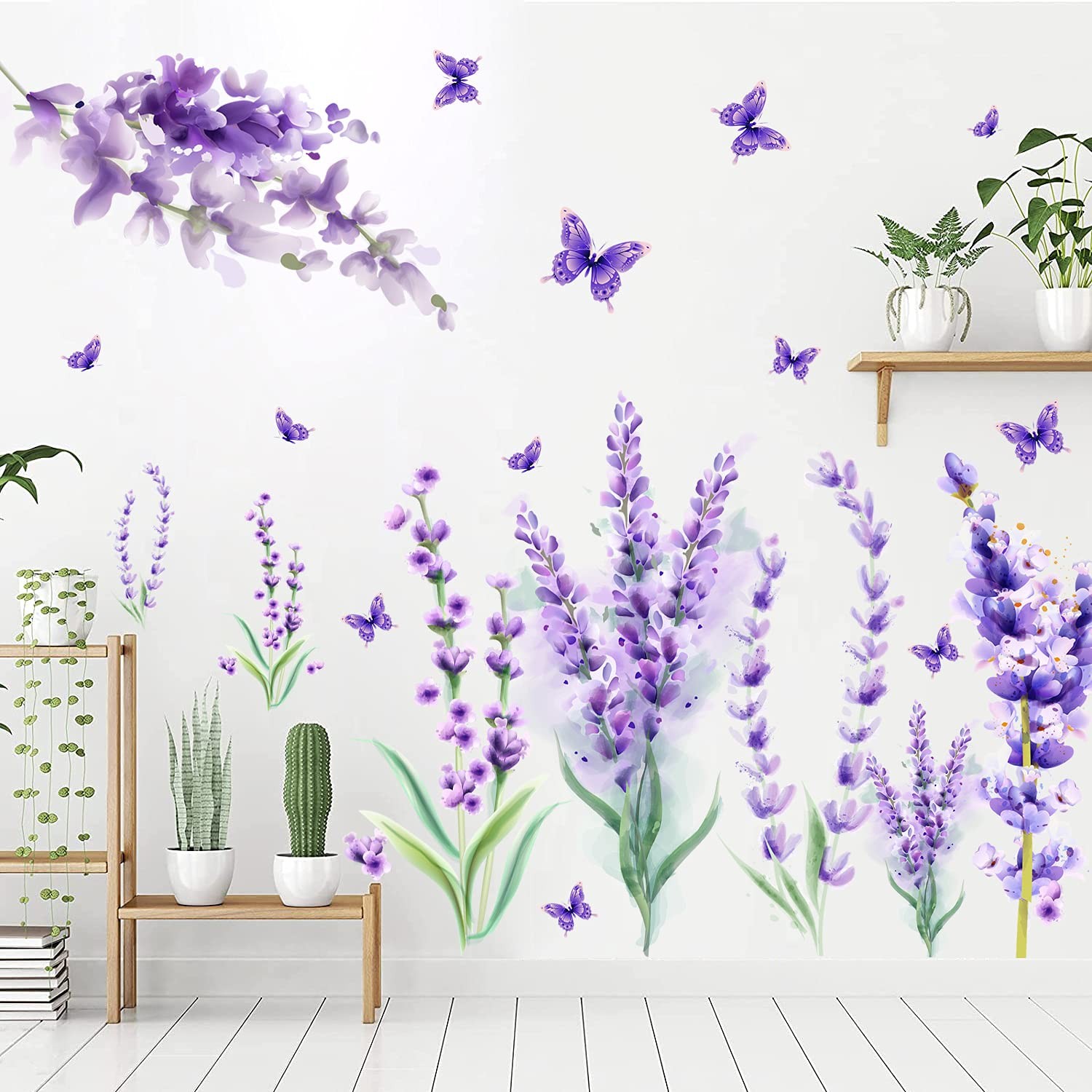 Removable Purple Lavender Wall Decals Purple Flowers Butterfly Wall Stickers …