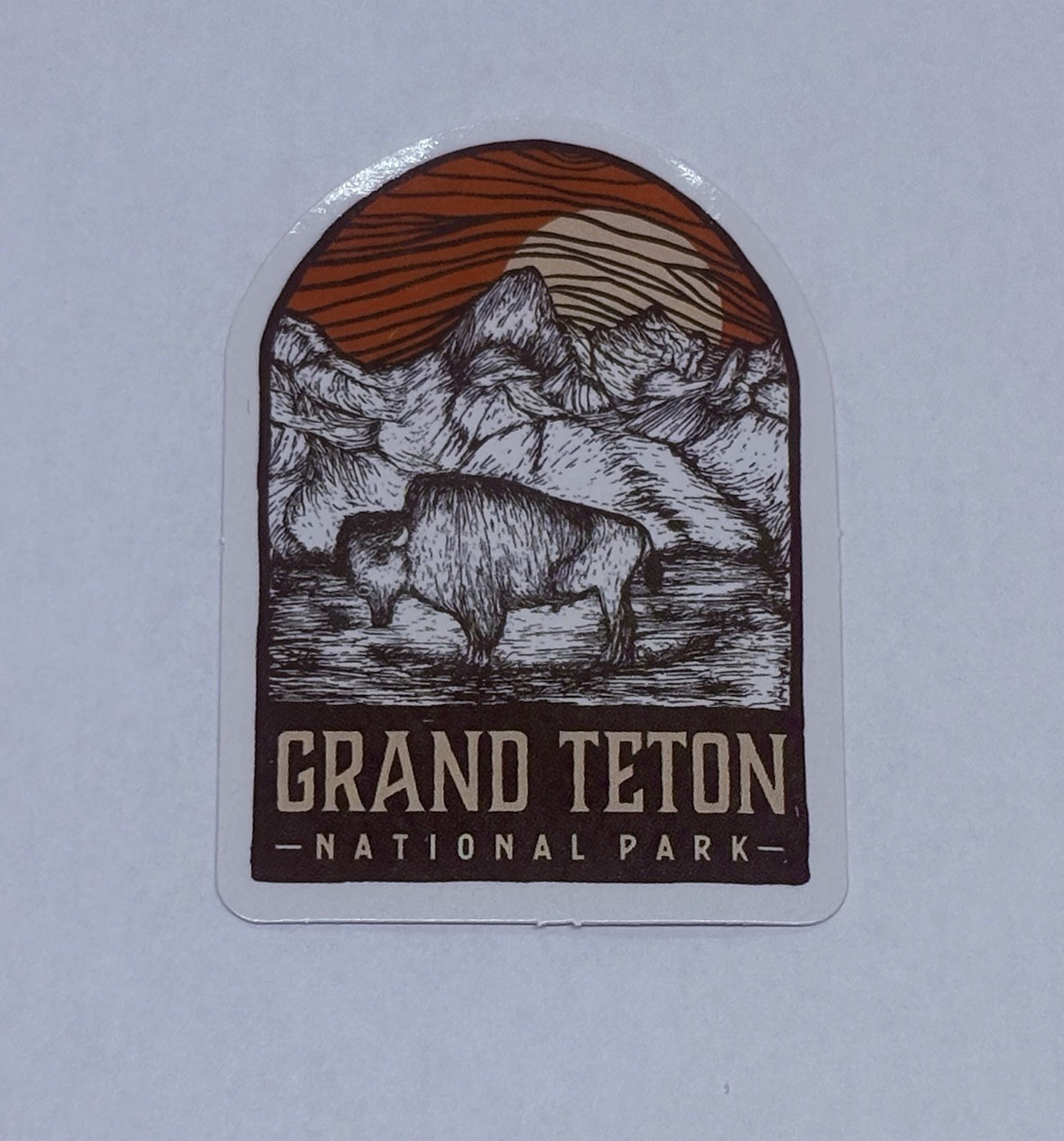 Grand Teton National Park Sticker Travel Bison Sketch Decal Vinyl Souvenir Tc9