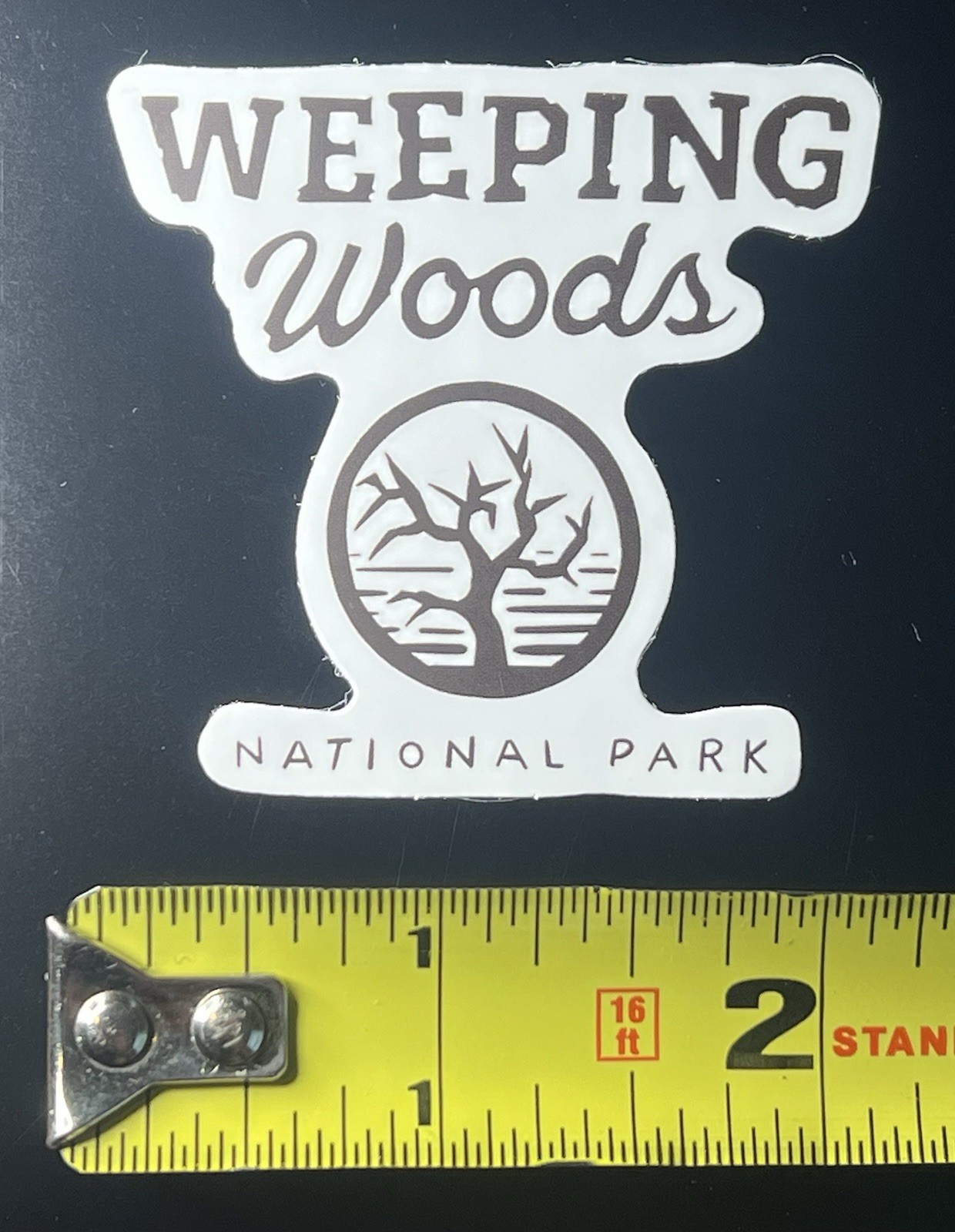WEEPING WOODS NATIONAL PARK SMALL STICKER DECAL GAME HIKING CAMPING NATURE S