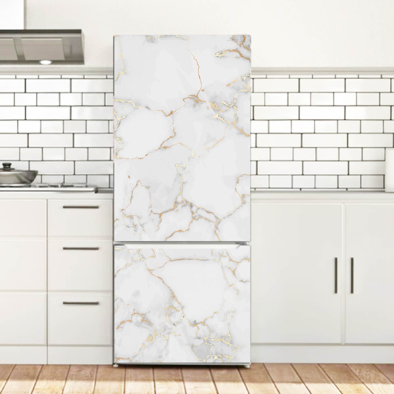 Marble Refrigerator Wrap, Upgrade Your Kitchen in Minutes