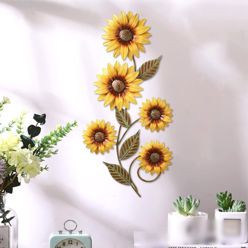 Decorative Sunflower Wall Art 11 8 Inches for Indoor and Outdoor Spaces