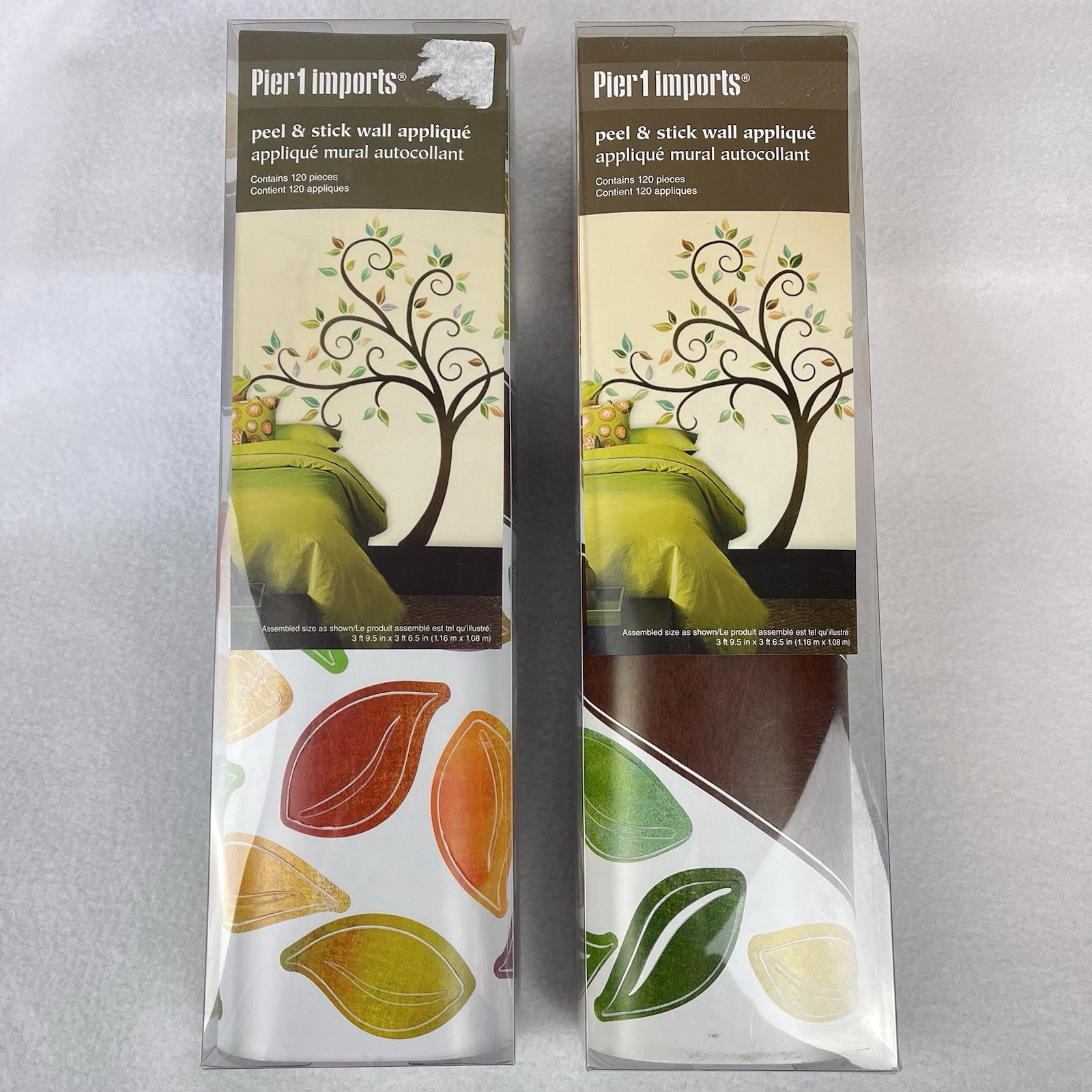 2 Pier One Imports Peel & Stick Wall Applique Tree Leaves Nature New Open Box