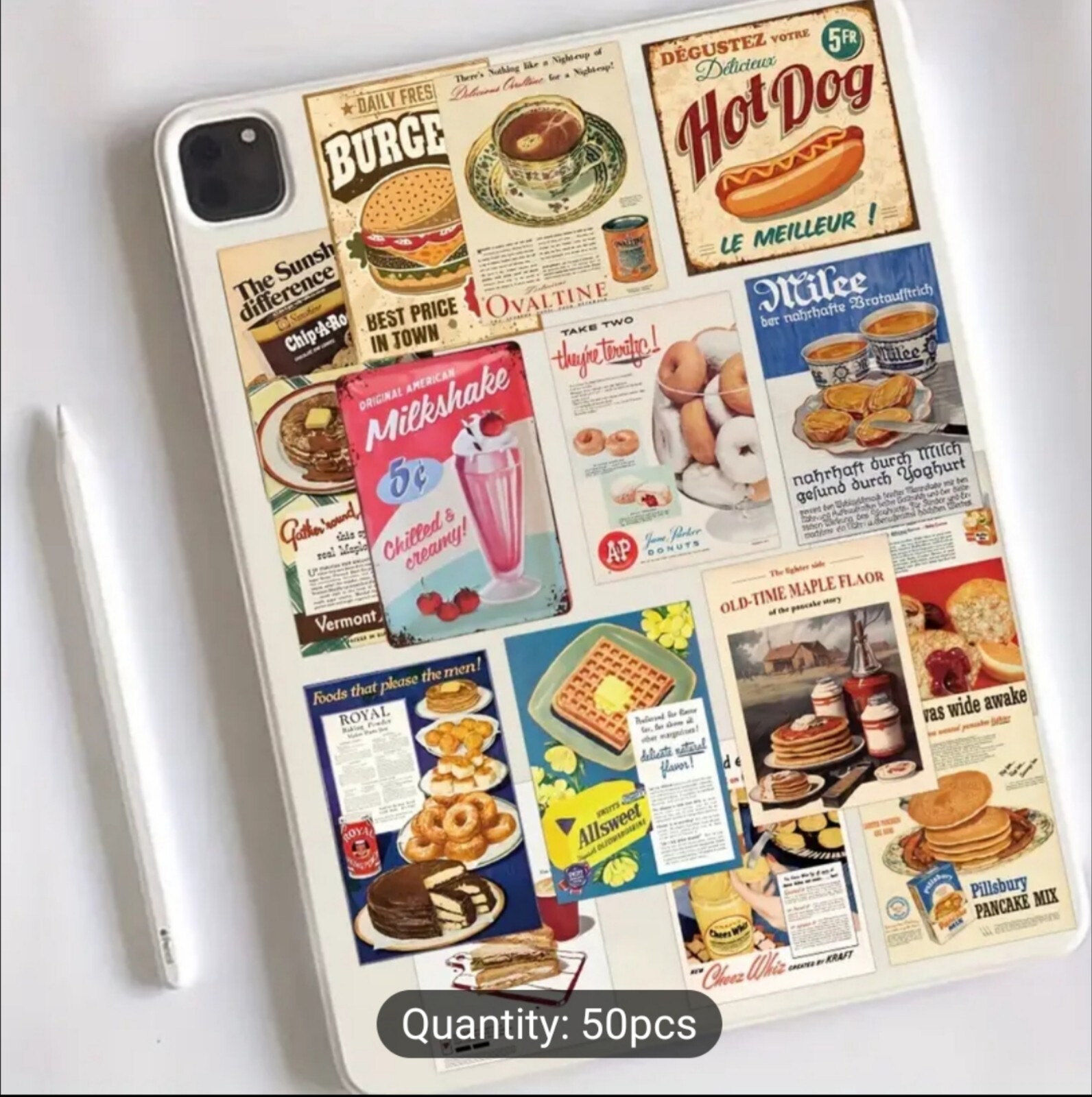 10 PCS Vintage Retro Antique Food Drinks Ads Posters Labels Stickers BRAND NEW