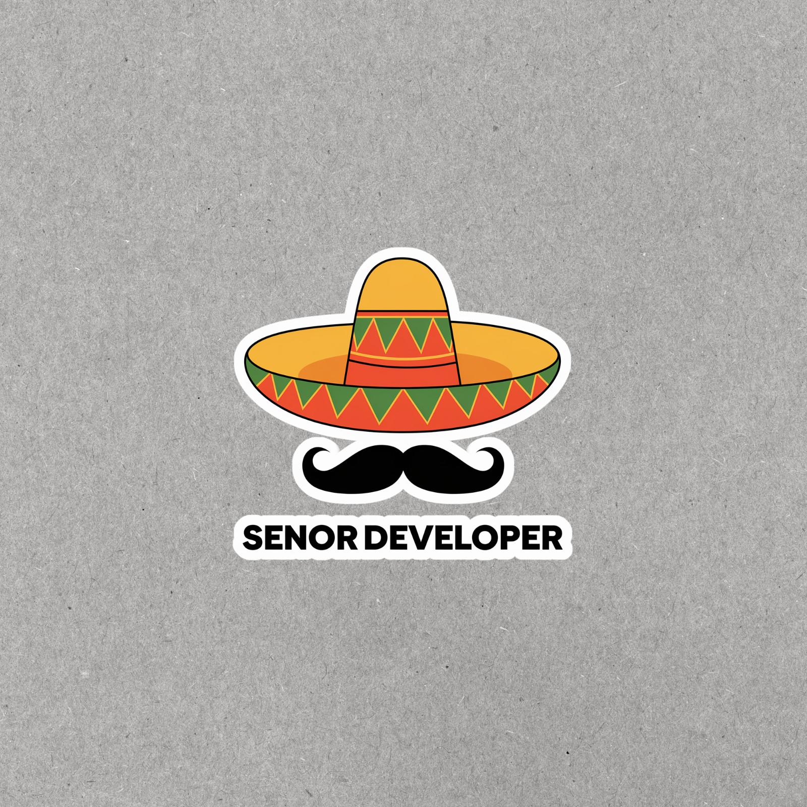 Funny Señor Developer Mexican Sombrero Mustache Sticker #5958