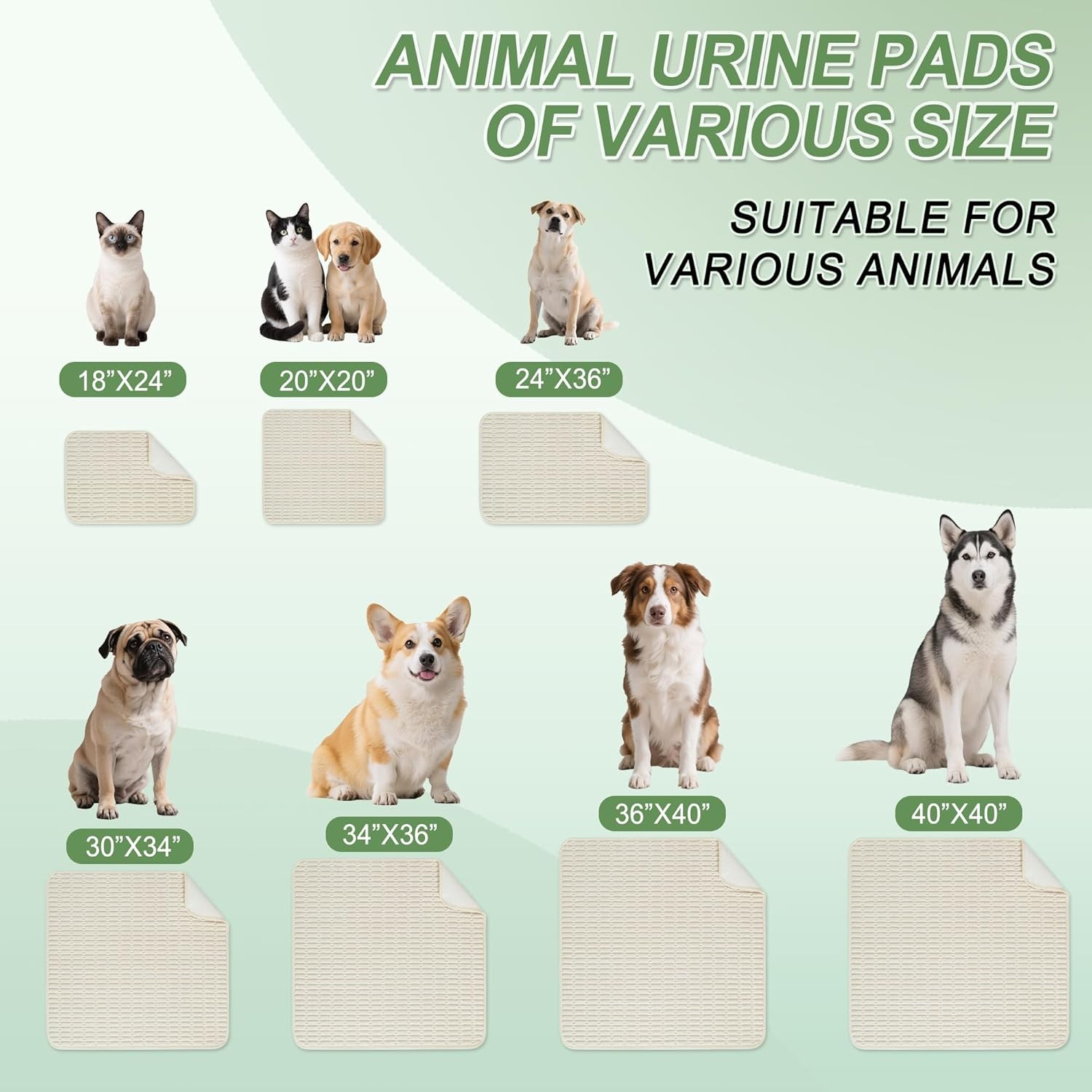 Washable Pee Pads for Dogs, Reusable Puppy Pads Dog Pads, Non-Slip Dog Pee Pads,