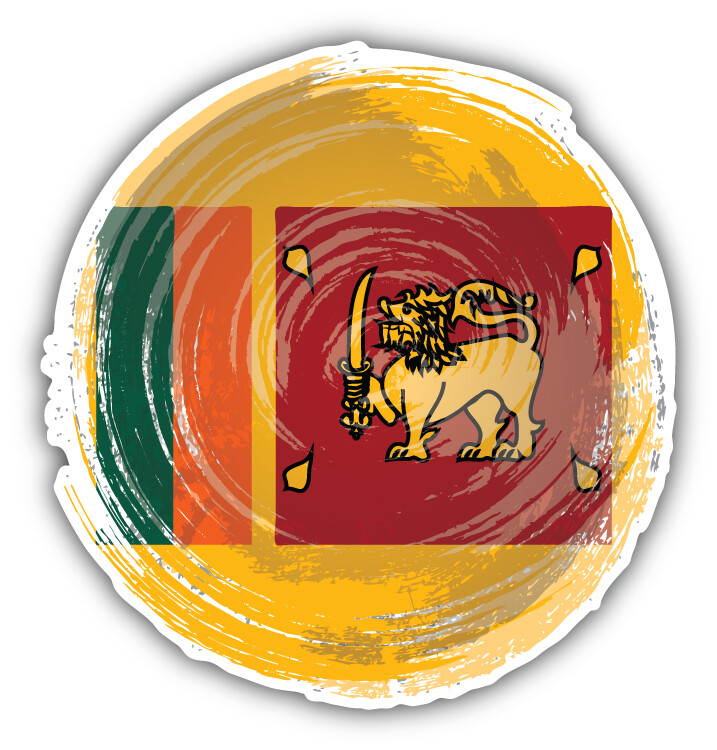 Sri Lanka Flag Brushstroke Car Bumper Sticker Decal