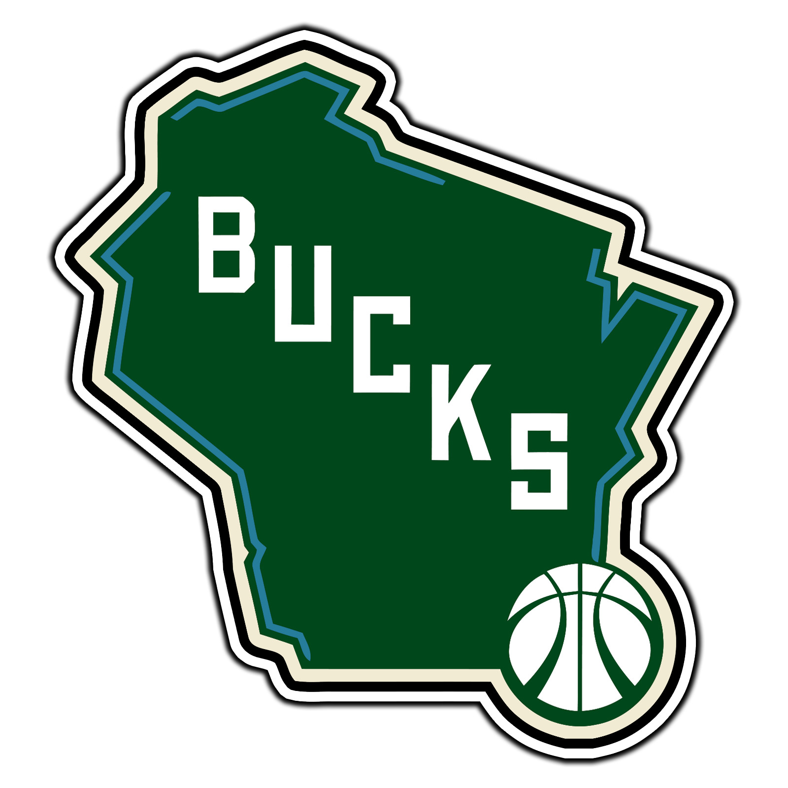 Milwaukee Bucks State Logo #8 Basketball Sticker Waterproof Vinyl Decal