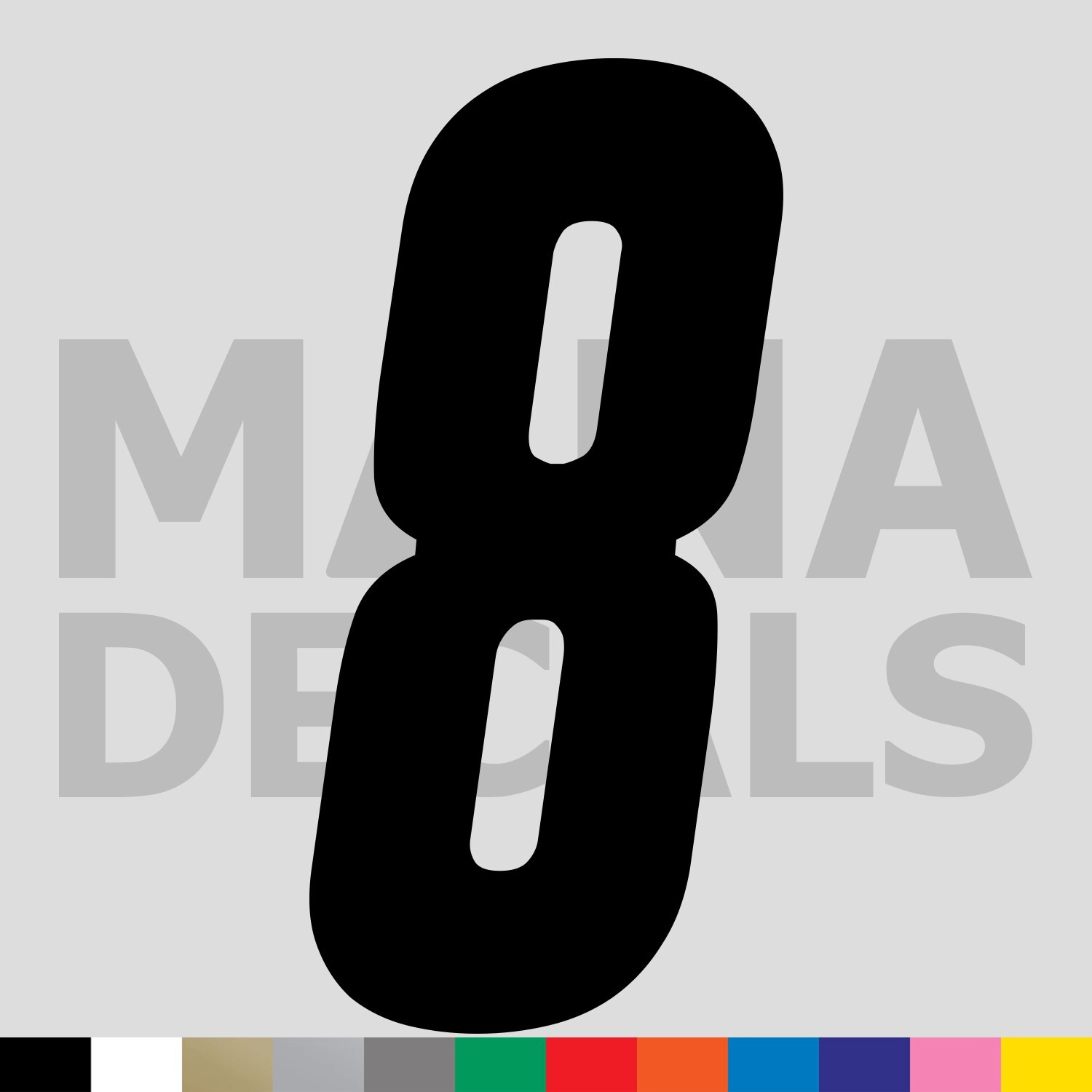 Number Eight 8 Vinyl Die Cut Decal Sticker – Racing Race Car Motocross Bike