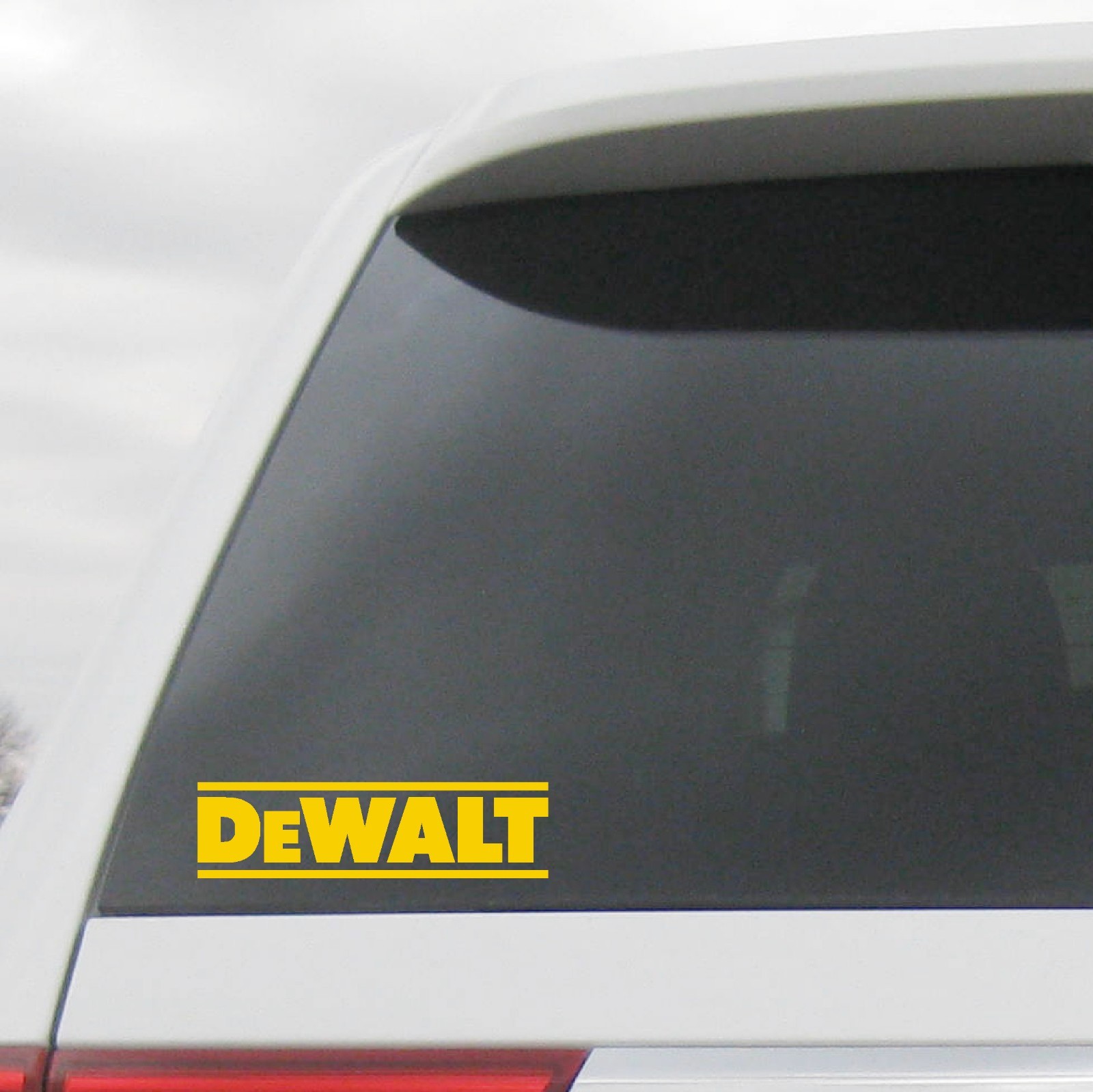 DeWalt Tools Decal Die Cut Vinyl Car Truck Window Tool Box Laptop Sponsor Model