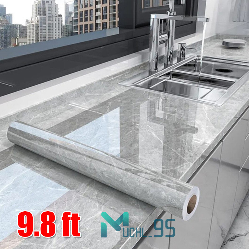 Self Adhesive Marble Wallpaper Peel & Stick Contact Paper for Kitchen Countertop
