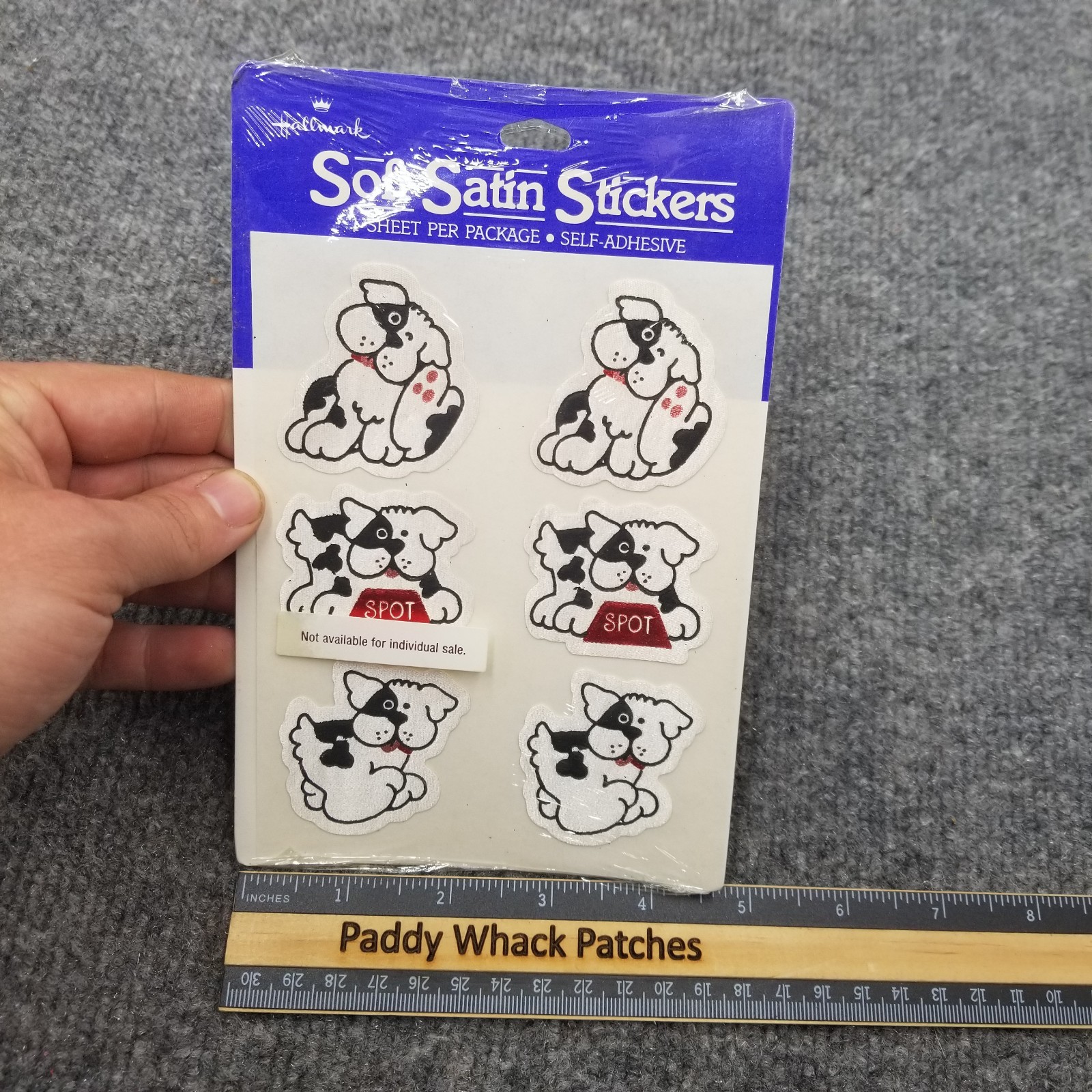 Vintage 1980s HALLMARK Soft Satin Sticker Pack Dog Spot