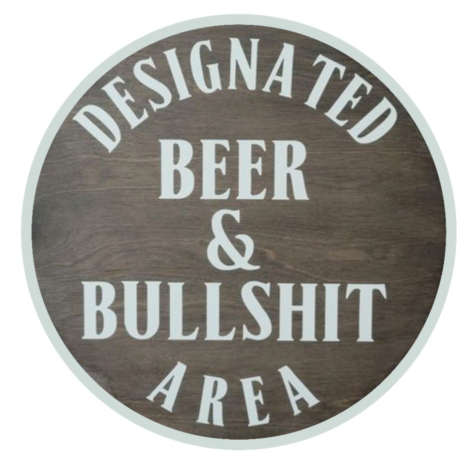 Beer (Designated Bullsh*t Area) 4" Car Vinyl Decal Cup Window Cooler Trailer Bar