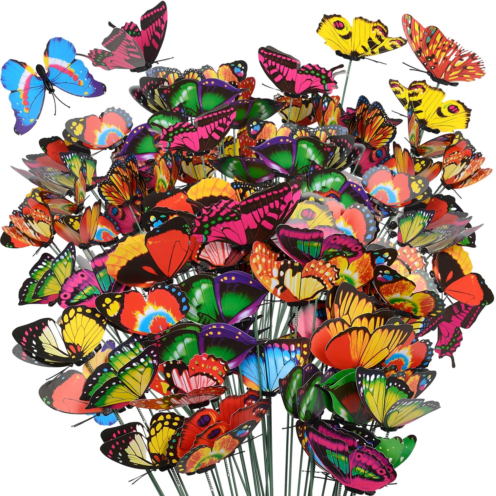 CAMATET 80 Pcs Decorative Butterfly Garden 80pcs-2.8"（Width）, 80- Multi Color