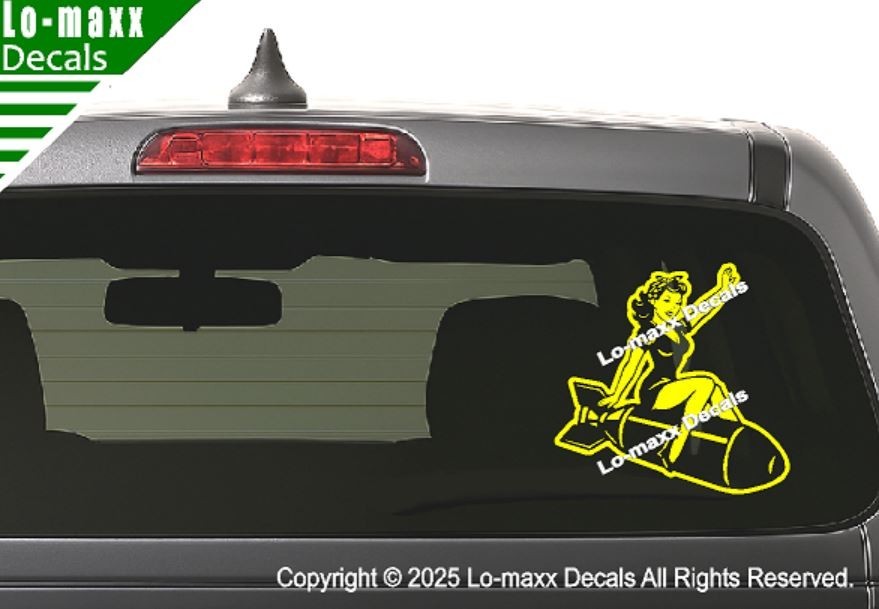 WW II Hot Sexy Girl Bomb Nose Art Decal Die Cut Vinyl Sticker Multi Size/Color