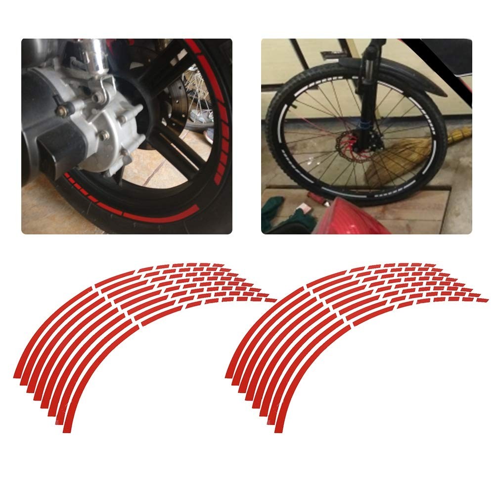 Reflective Wheel Rim Stripe Decal, 16pcs Bike Motorcycle 16-18inch Reflective…