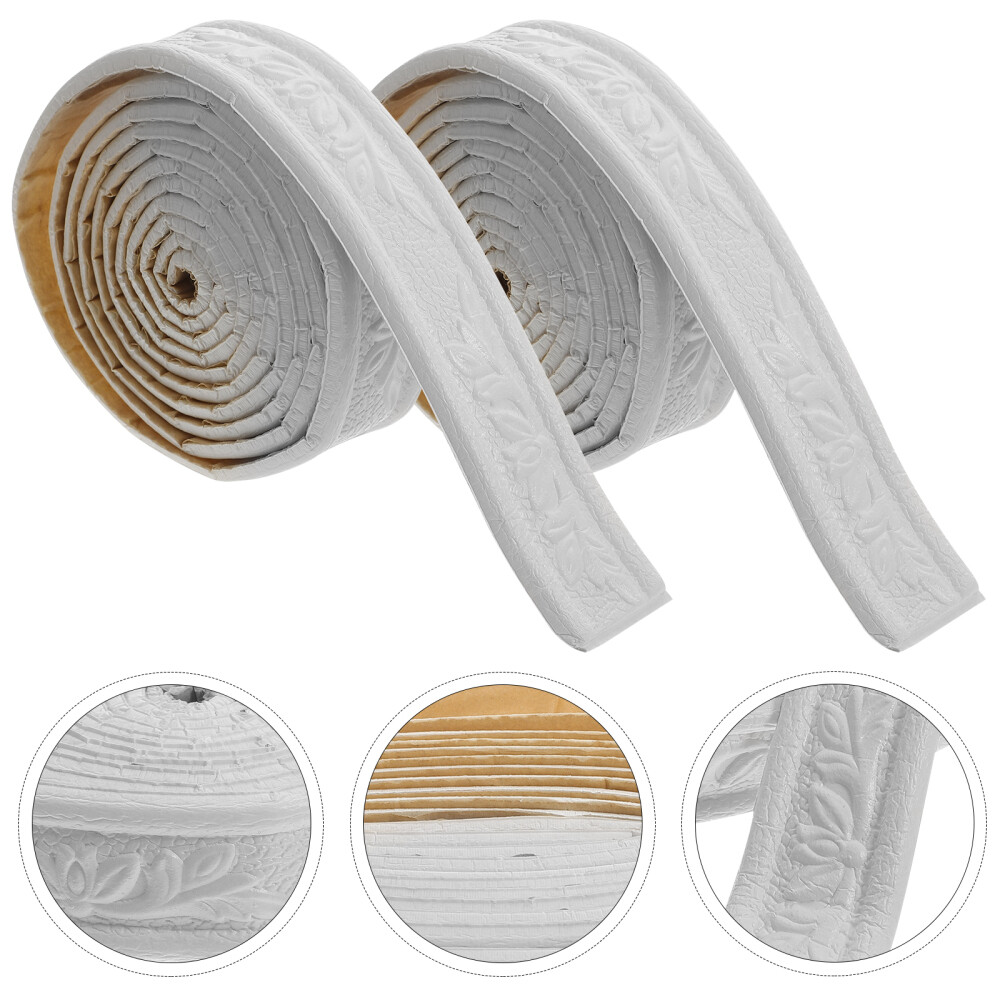 2 Roll Peel and Stick Crown Molding Ceiling Baseboard TV Wall Decoration Office