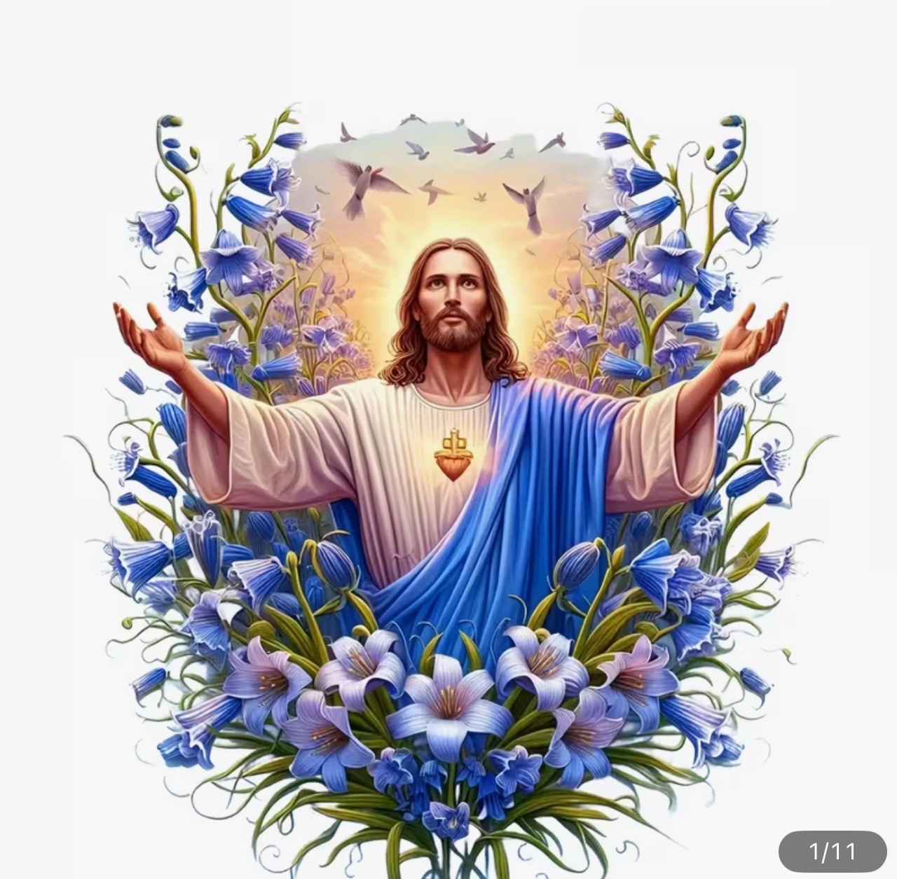 JESUS LILY 6” Inch VINYL DECAL DIECUT STICKER KING GOD PRAY CHRISTIAN FAITH 1PC