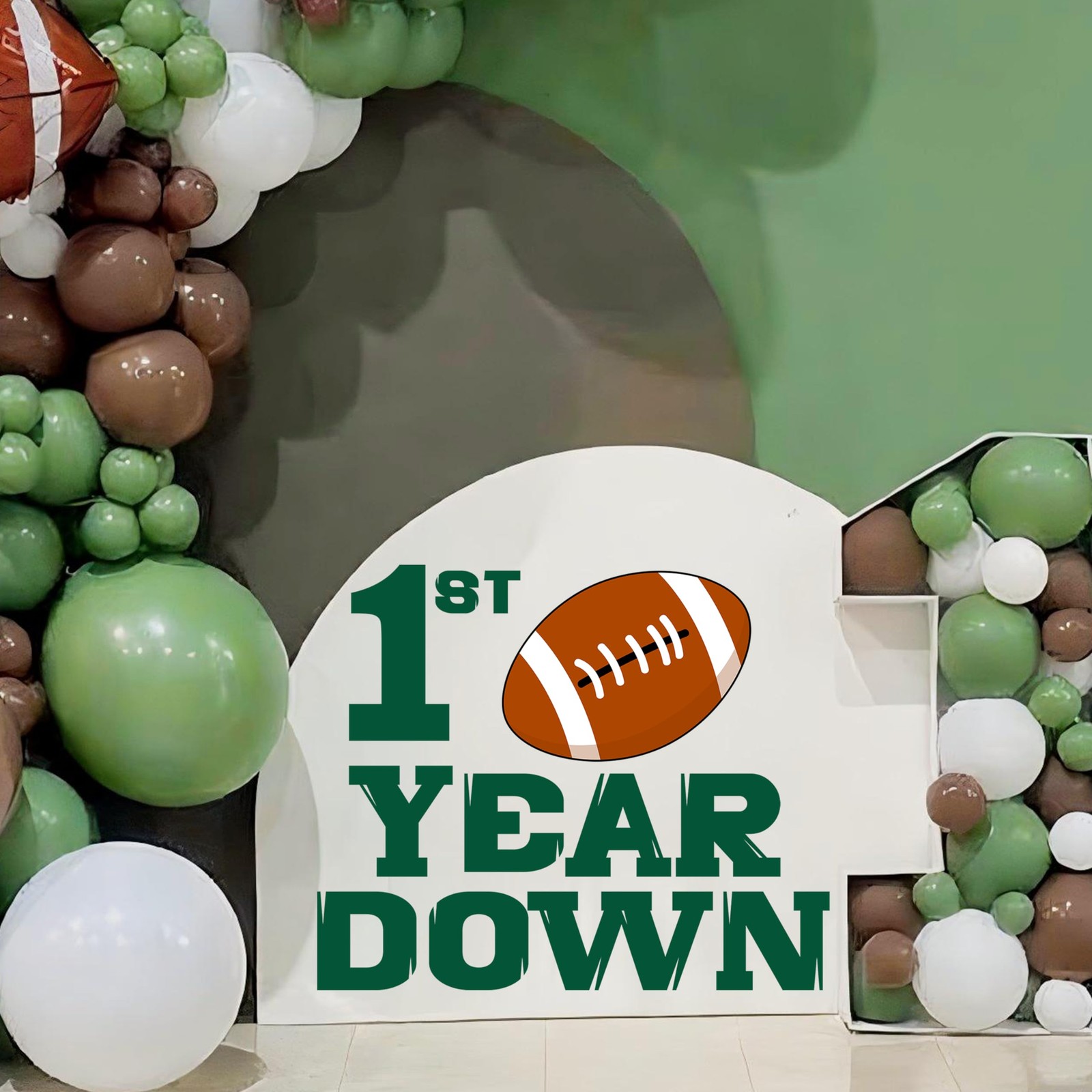 First Year Down Football Decal Sign Rugby Sports Theme Sign Decor for Backdro…