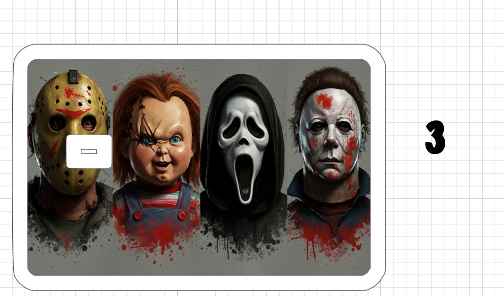 Horror Halloween Credit Debit Card Skins Sticker Jason Myers Chucky Freddy Ghost