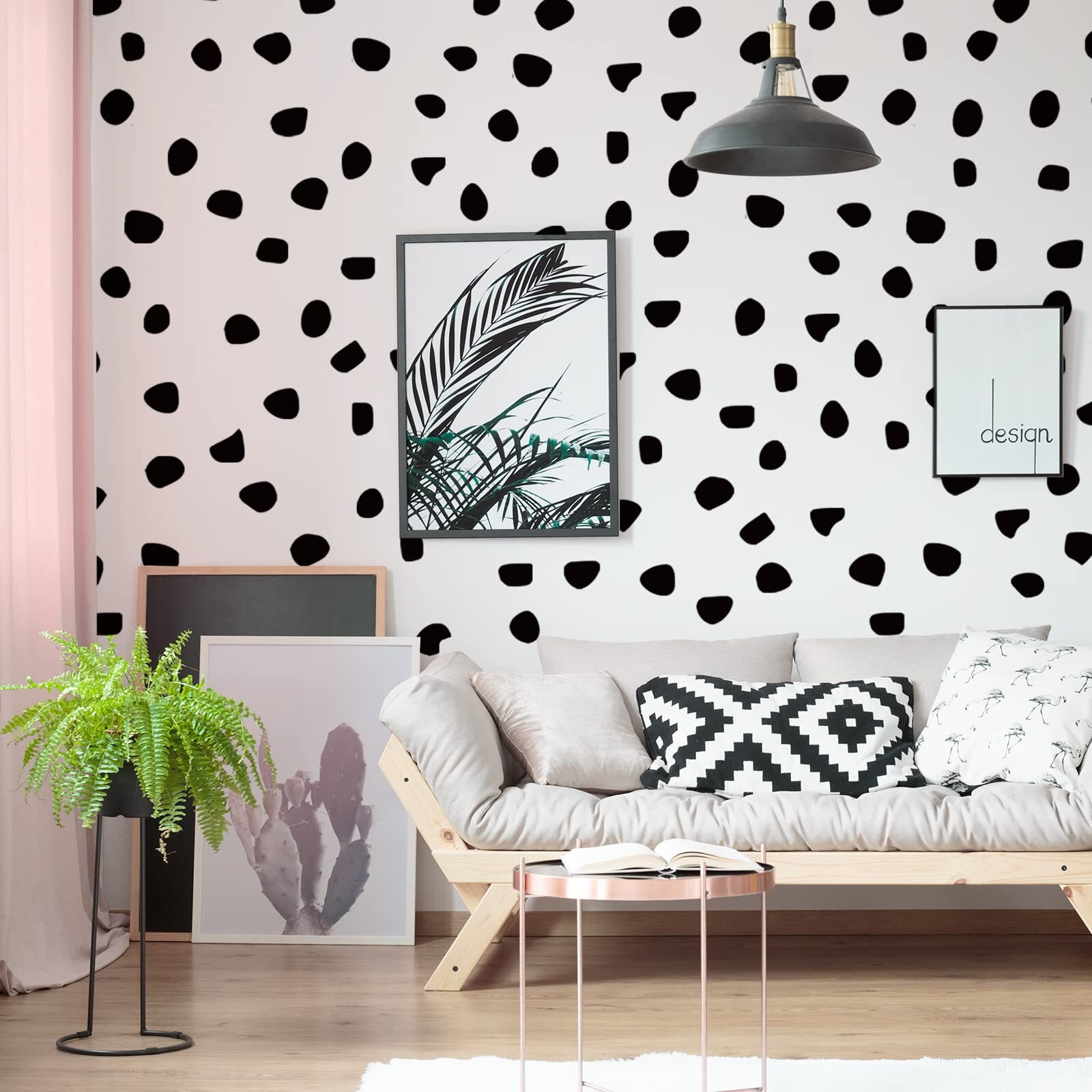 500 Pieces Irregular Polka Dot Wallpaper Decor Classroom Decoration (Black)